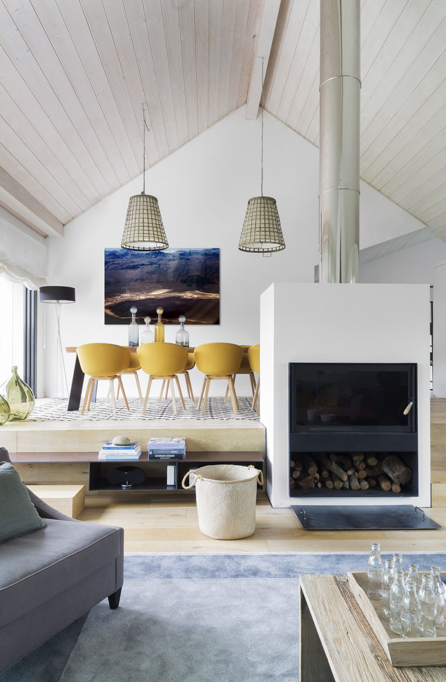 Salón comedor Casa XY, Arquitectura en madera